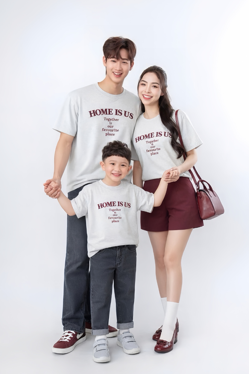 Mẫu áo gia đình PAMAOI Áo HOME IS US