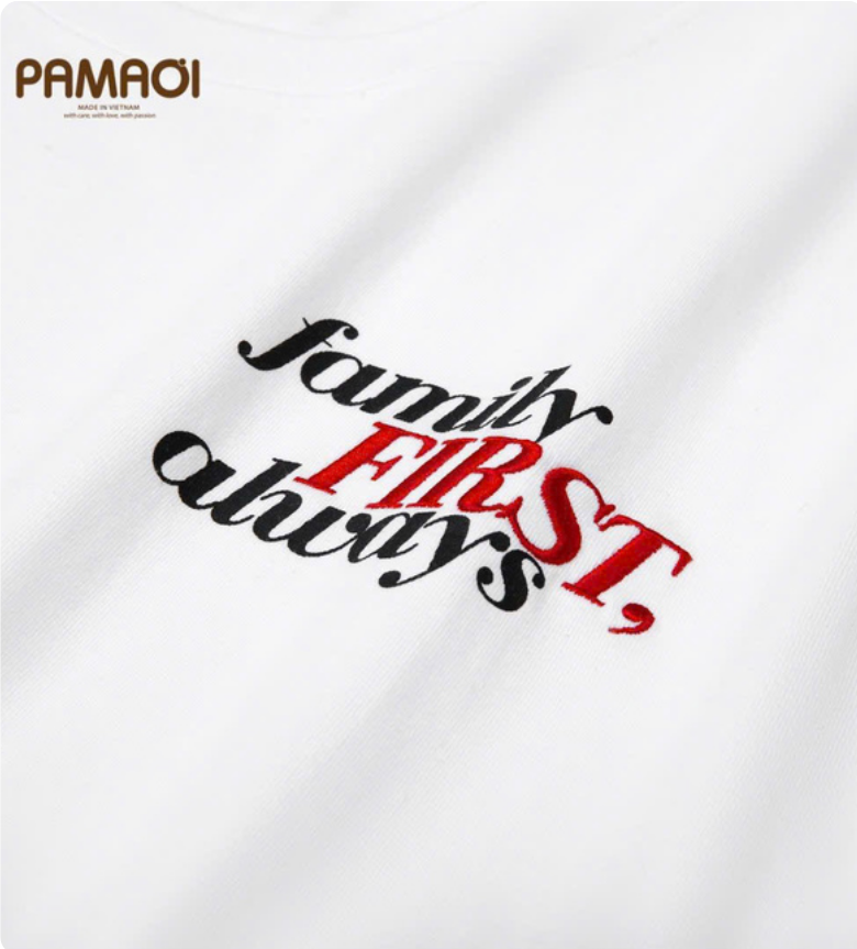 Chất liệu áo gia đình PAMAOI cotton 230gsm cao cấp