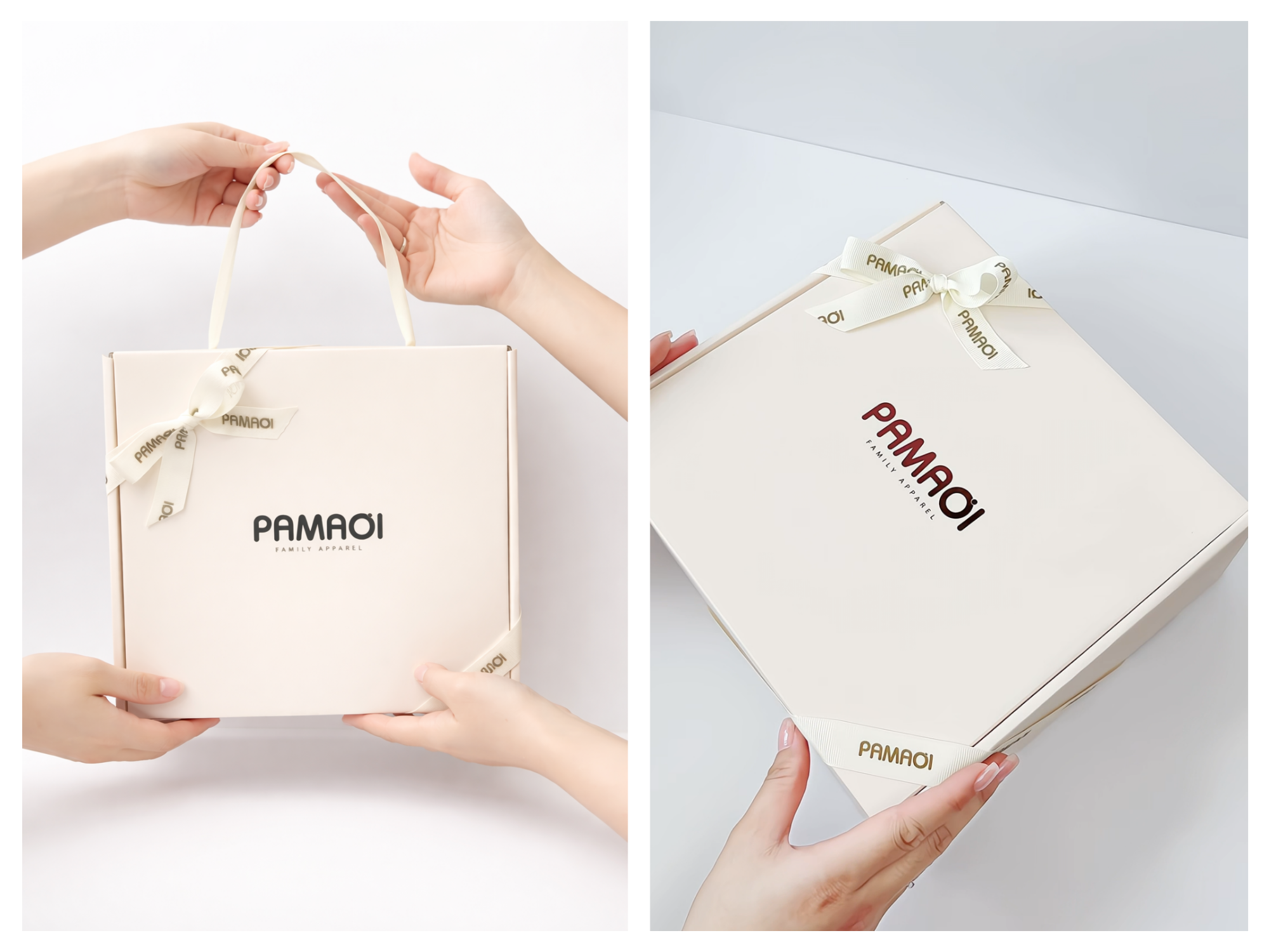 Hộp quà PAMAOI sang trọng với thiết kế tinh tế và quai cầm tiện lợi