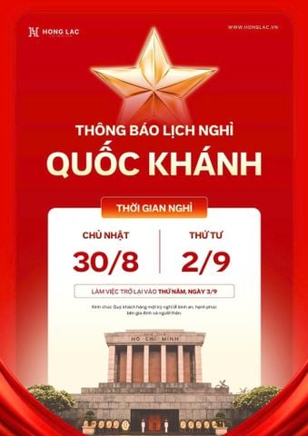 THÔNG BÁO LỊCH NGHỈ LỄ QUỐC KHÁNH 2/9 NĂM 2026