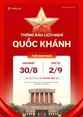THÔNG BÁO LỊCH NGHỈ LỄ QUỐC KHÁNH 2/9 NĂM 2026