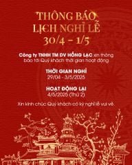 THÔNG BÁO LỊCH NGHỈ LỄ 30/04 - 01/05 NĂM 2026