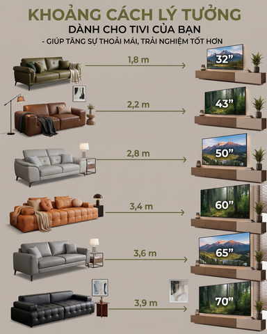 Khoảng cách từ Sofa đến TV bao nhiêu là hợp lý?