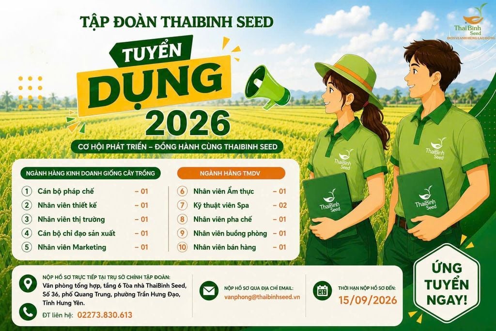 Thông báo tuyển dụng tháng 9/2026