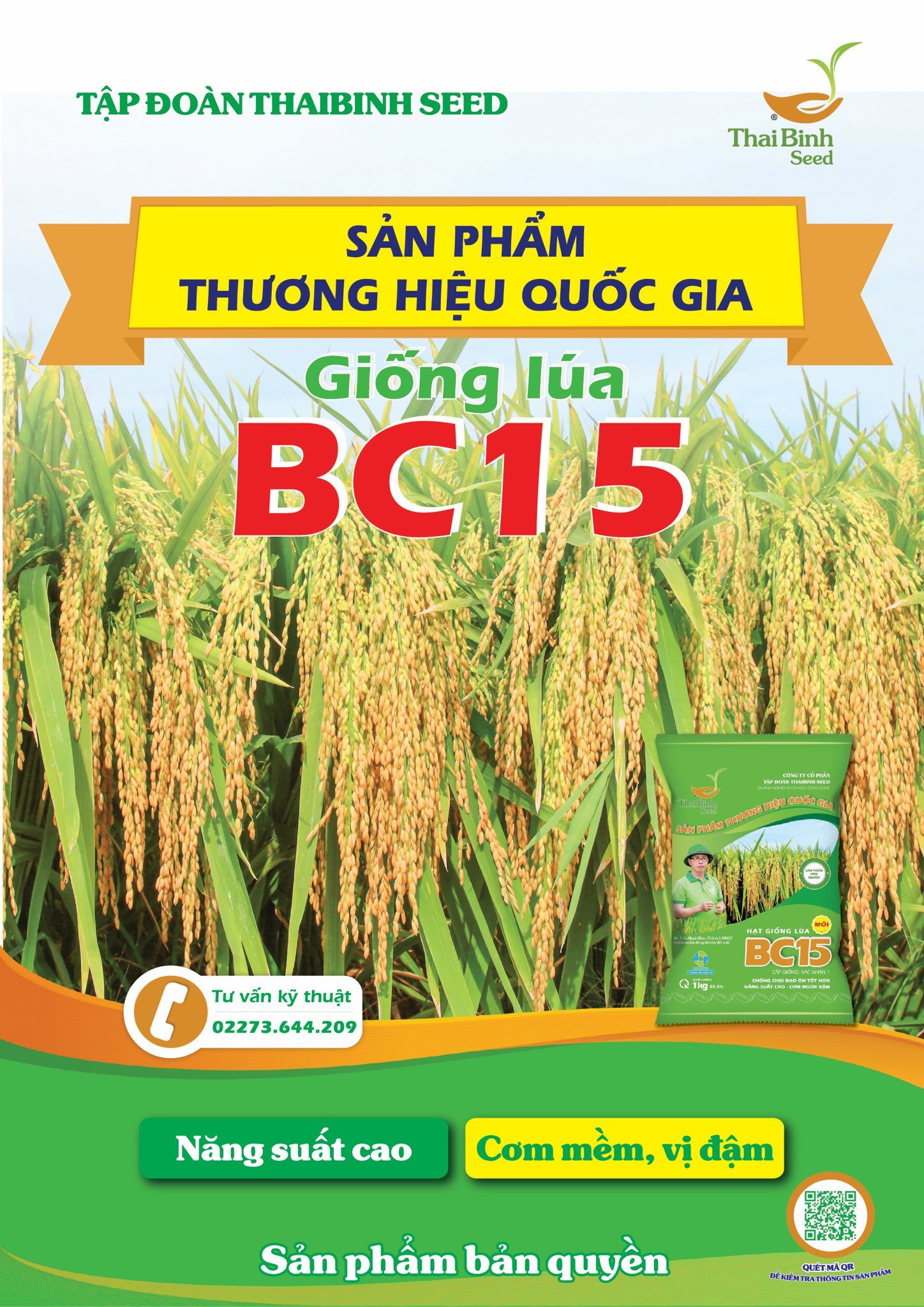 BC15 – GIỐNG LÚA BIỂU TƯỢNG CHO SẢN XUẤT BỀN VỮNG, GIÁ TRỊ KINH TẾ CAO.