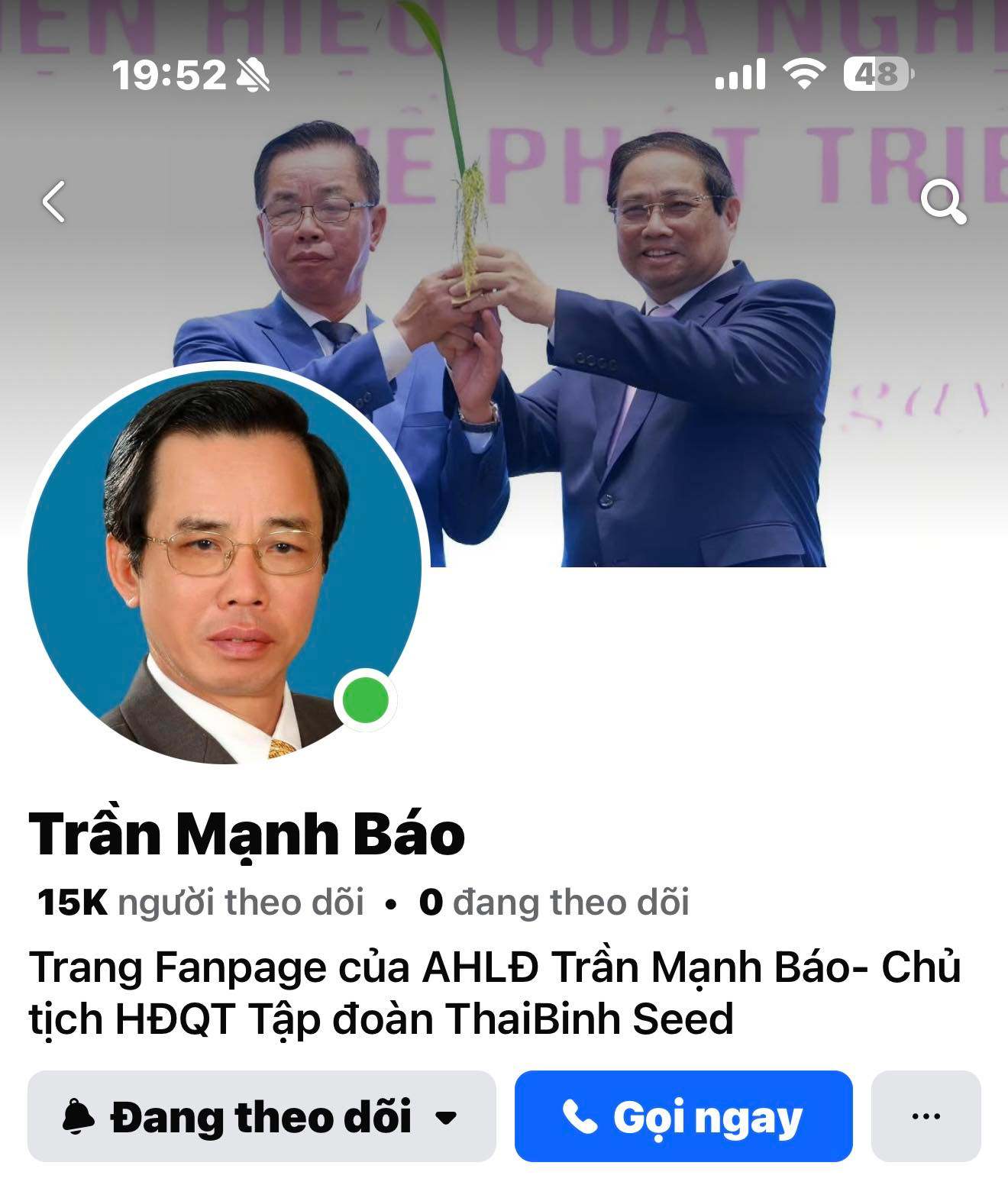 Fanpage chính thức của Anh hùng Lao động Trần Mạnh Báo