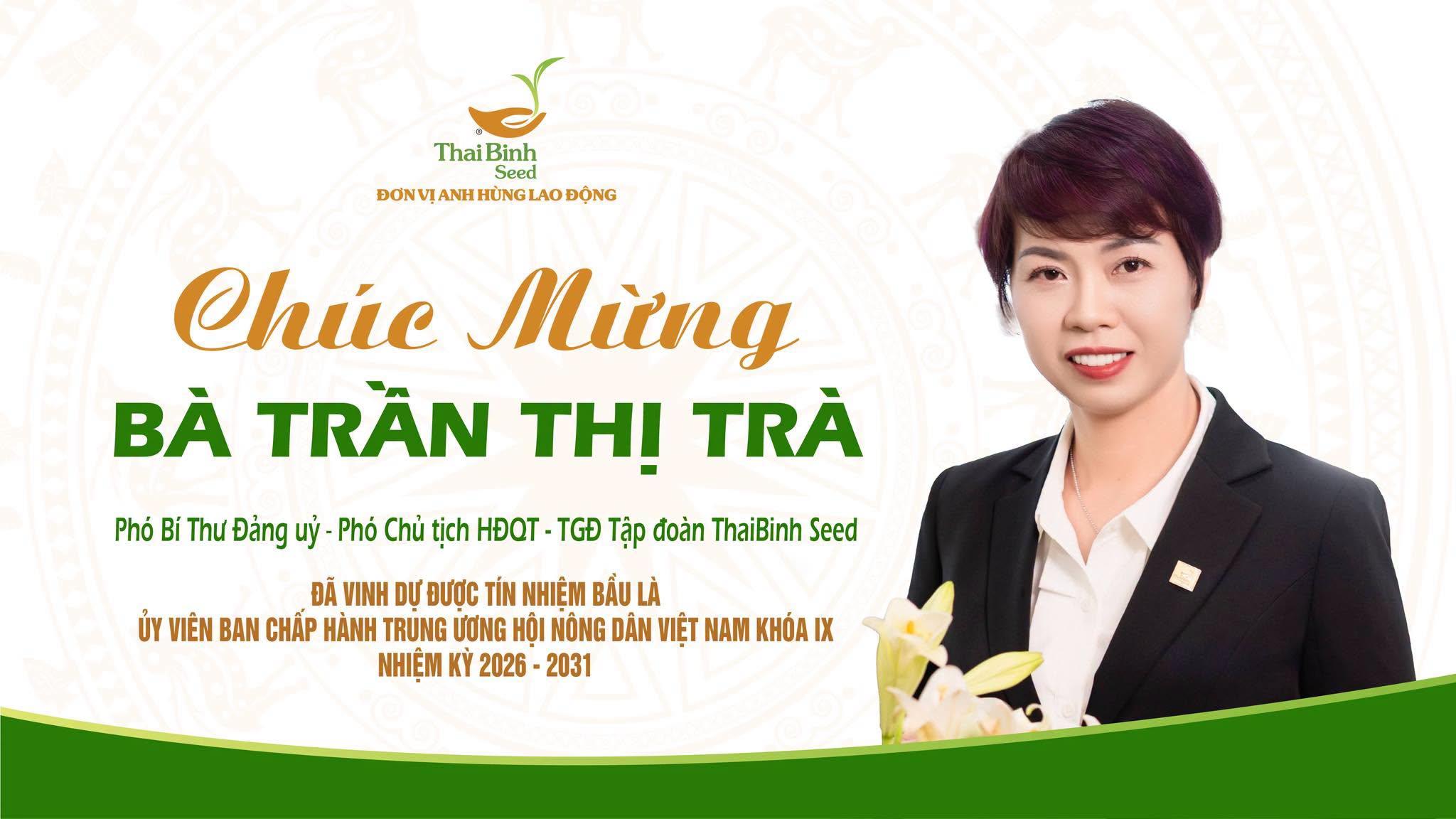 BÀ TRẦN THỊ TRÀ ĐƯỢC TÍN NHIỆM BẦU VÀO BAN CHẤP HÀNH TRUNG ƯƠNG HỘI NÔNG DÂN VIỆT NAM KHÓA IX, NHIỆM KỲ 2026 – 2031