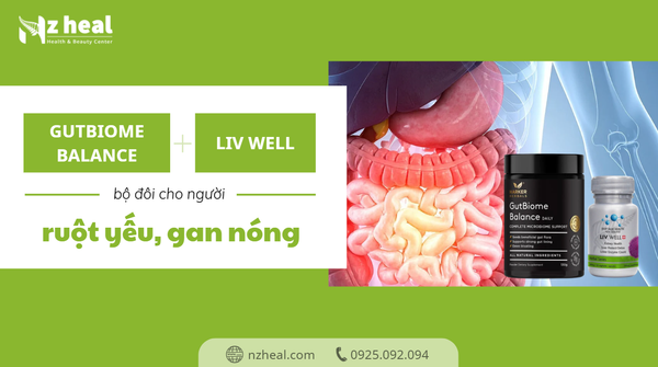 GutBiome Balance & Liv Well - Bộ đôi cho người ruột yếu, gan nóng