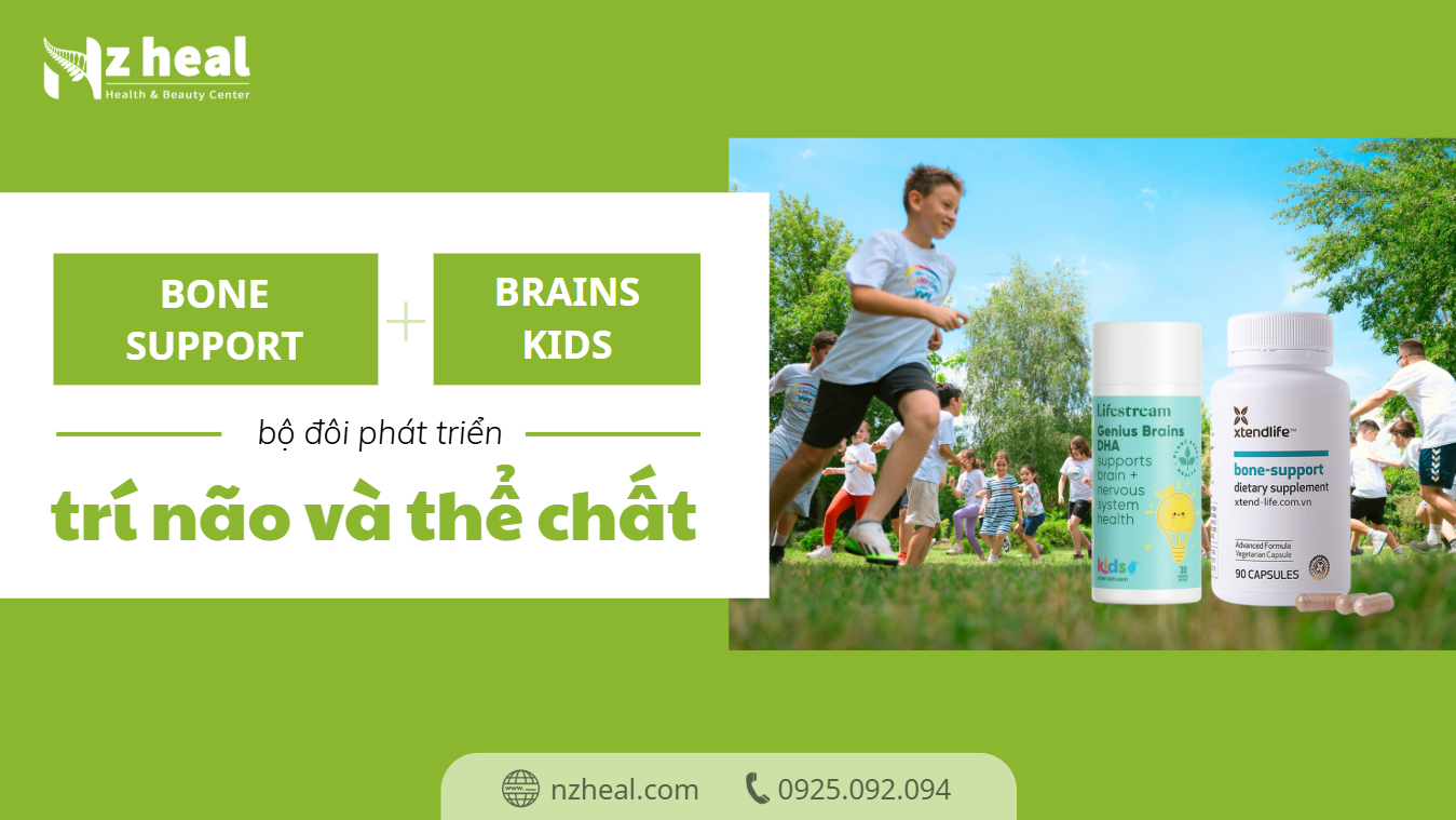 Bone Support & Brains Kids: Bộ đôi cho tuổi vàng phát triển trí não và thể chất