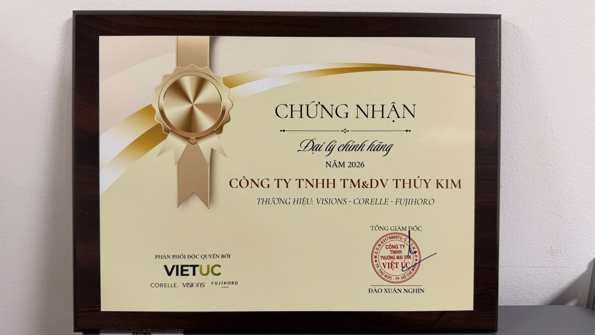 CÔNG TY THỦY KIM CHÍNH THỨC TRỞ THÀNH ĐẠI LÝ CHÍNH HÃNG VISIONS - CORELLE - FUJIHORO