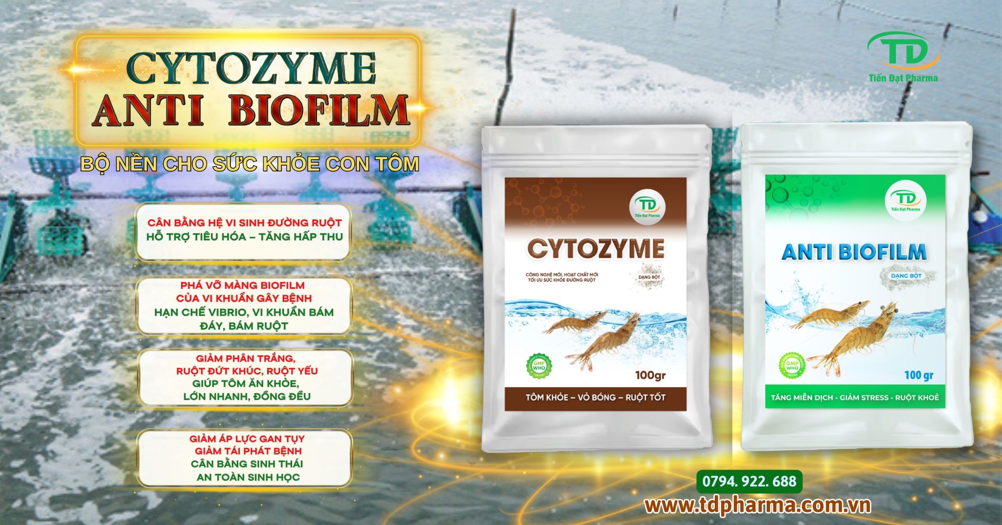 Xây dựng nền an toàn sinh học cho ao nuôi với bộ đôi Cytozyme và Anti Biofilm