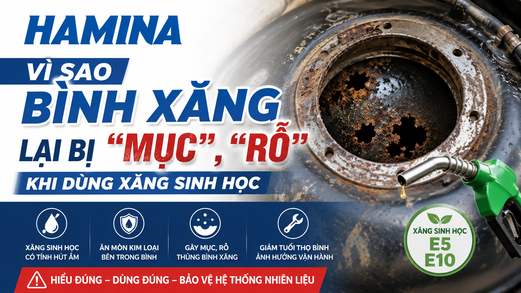 Vì sao bình xăng lại bị “mục”, “rỗ” khi dùng xăng sinh học?