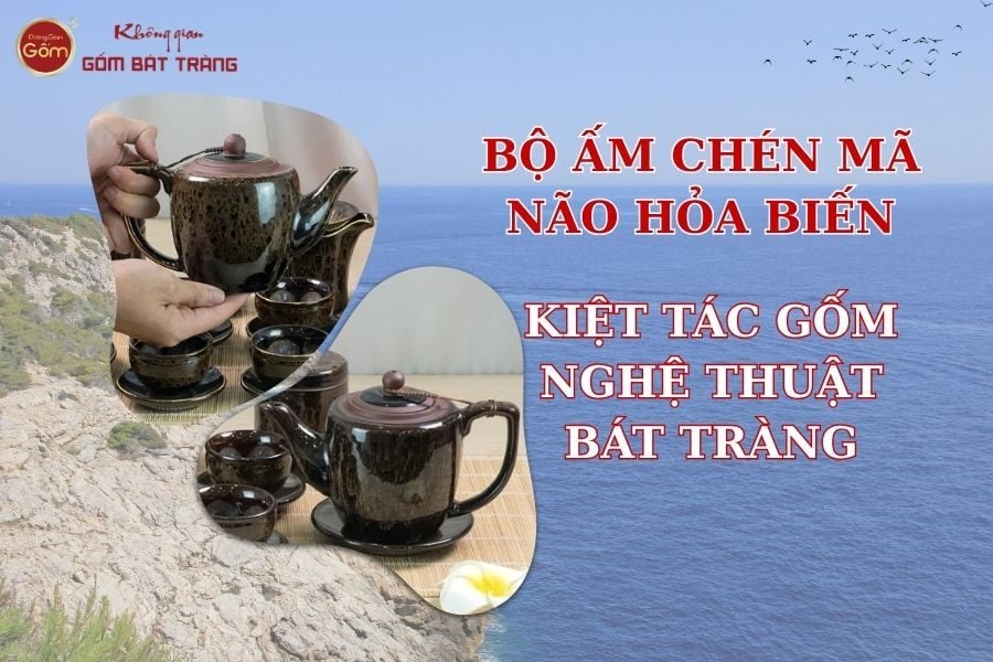 Bộ Ấm Chén Mã Não Hỏa Biến: Kiệt Tác Gốm Nghệ Thuật Bát Tràng