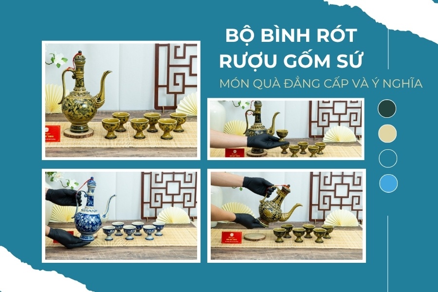 Bộ Bình Rót Rượu Gốm Sứ Làm Quà Tặng – Món Quà Đẳng Cấp Và Ý Nghĩa