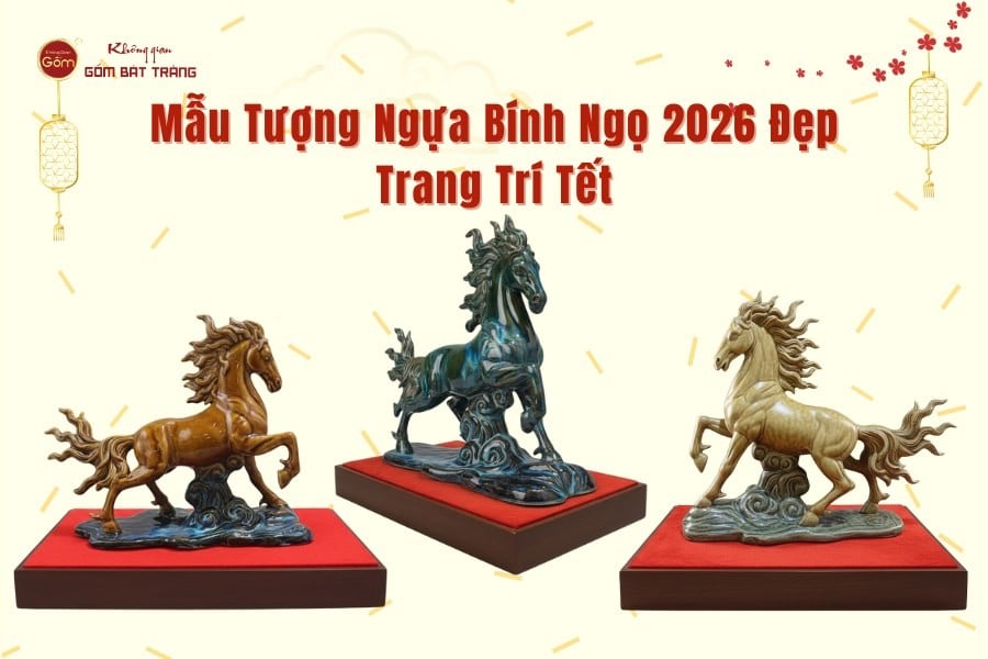 Mẫu Tượng Ngựa Bính Ngọ 2026 Đẹp Trang Trí Tết