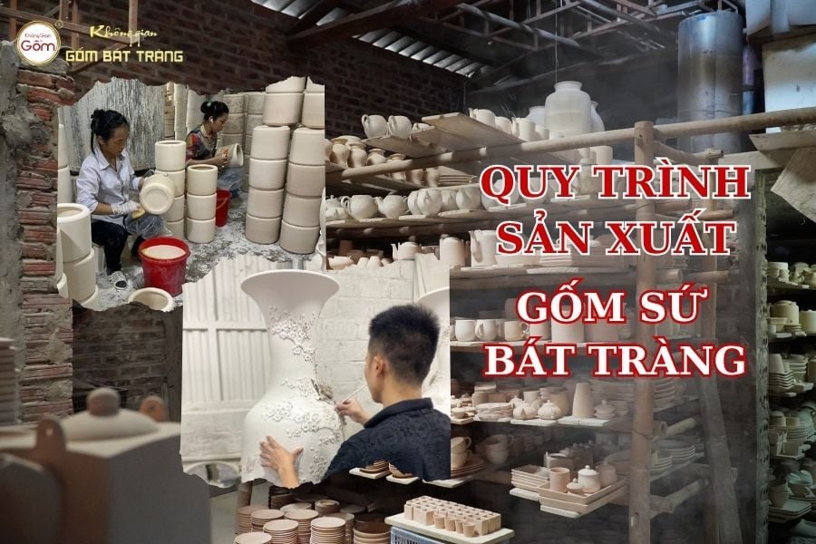 Quy Trình Sản Xuất Bình Gốm Sứ Bát Tràng Thủ Công