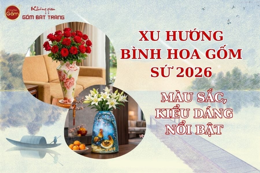 Xu Hướng Bình Hoa Gốm Sứ 2026: Màu Sắc, Kiểu Dáng Nổi Bật