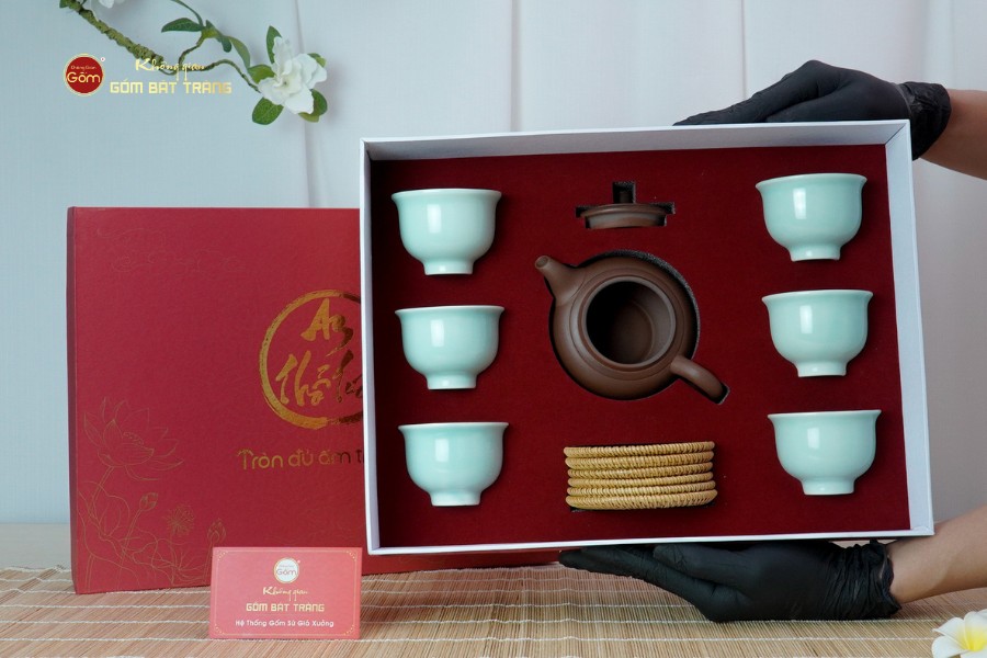 Bộ Ấm Chén An Thổ Túc Trăng To (Chén Men Tro)