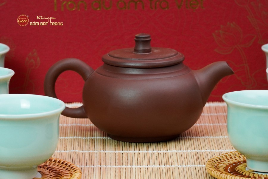 Bộ Ấm Chén An Thổ Túc Trăng To (Chén Men Tro)