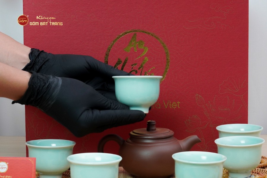 Bộ Ấm Chén An Thổ Túc Trăng To (Chén Men Tro)