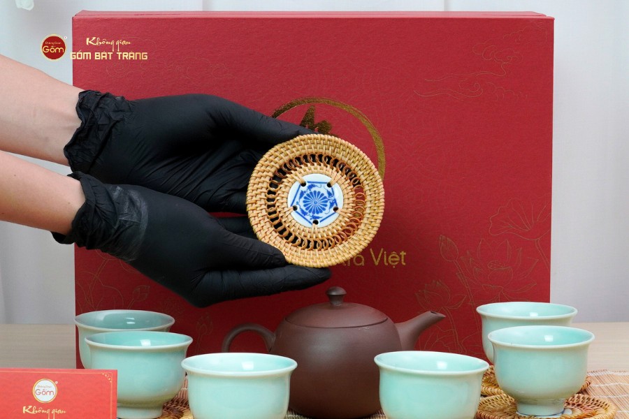 Bộ Ấm Chén An Thổ Túc Trăng To Dáng Mới (Chén Men Tro)