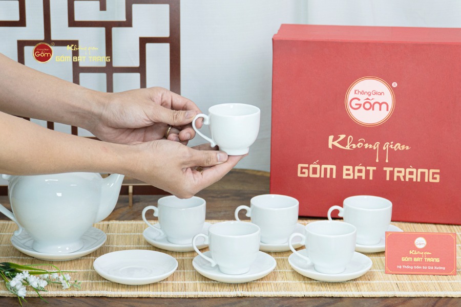 Bộ Trà Men Trắng Camelia