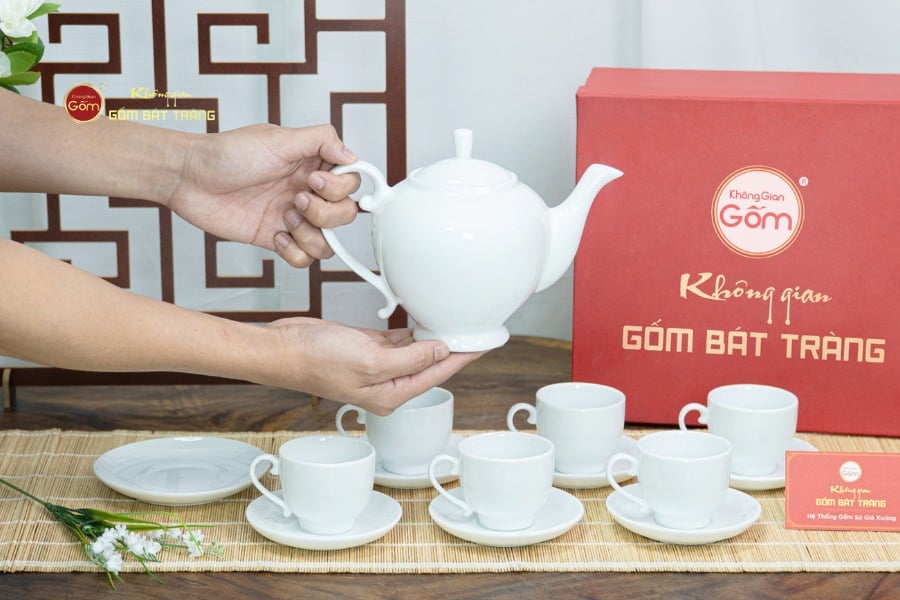 Bộ Trà Men Trắng Camelia