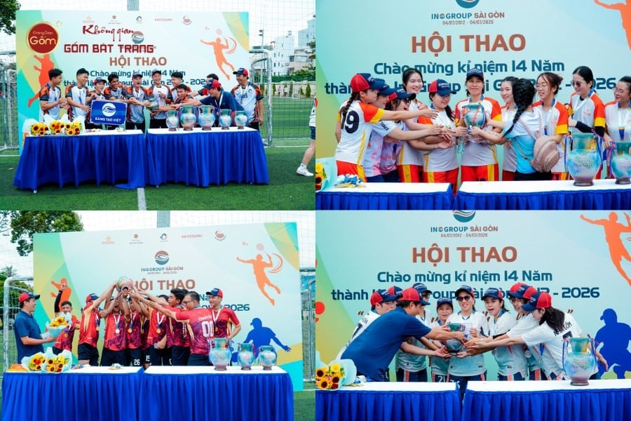 Các Nhà vô địch nhận cúp chiến thắng từ Ban Tổ Chức