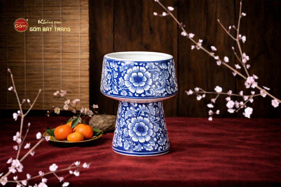 Lọ Hoa Dáng Nấm Họa Tiết Ngàn Hoa