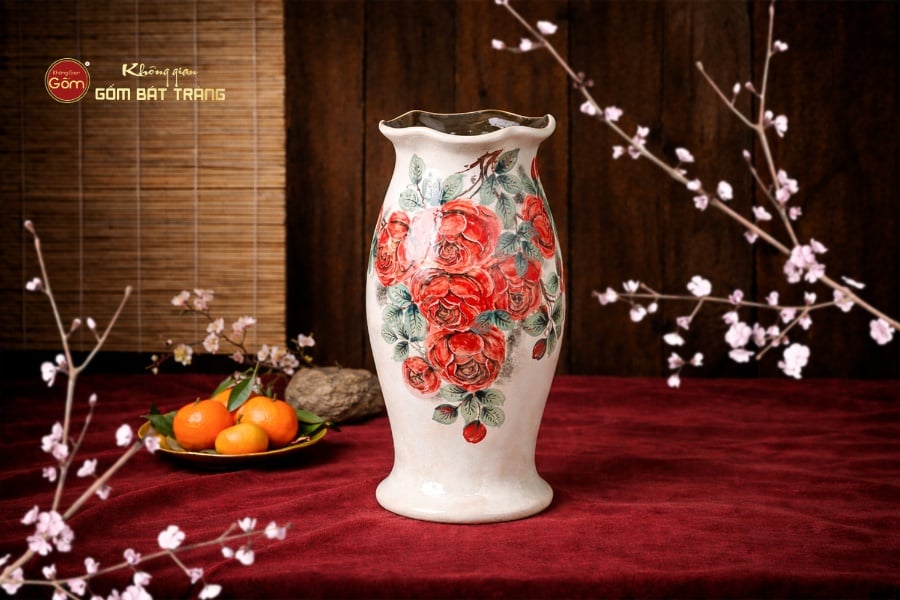 Lọ Hoa Khuôn Miệng Loe Vẽ Hoa