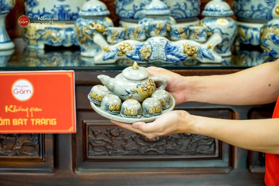 [Set Cao Cấp] Bộ Đồ Thờ Gia Tiên Men Rạn (17 món)