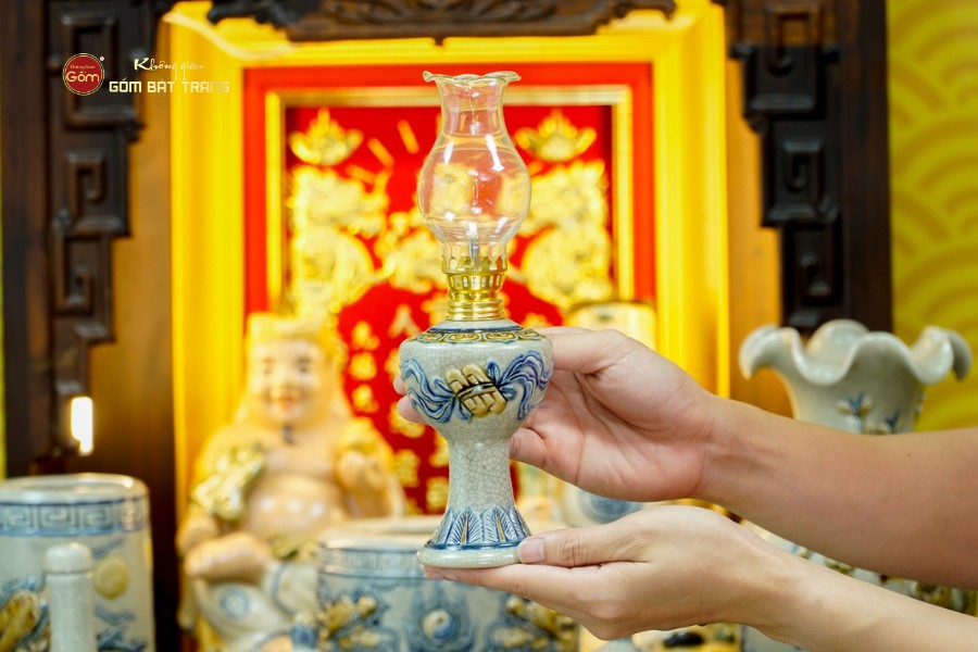 [Set Cao Cấp] Bộ Đồ Thờ Thần Tài Thổ Địa Men Rạn (11 món)