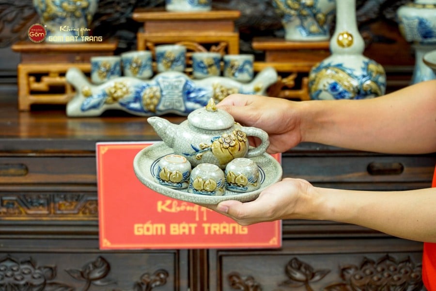 [Set Cơ Bản] Bộ Đồ Thờ Gia Tiên Men Rạn (15 món)