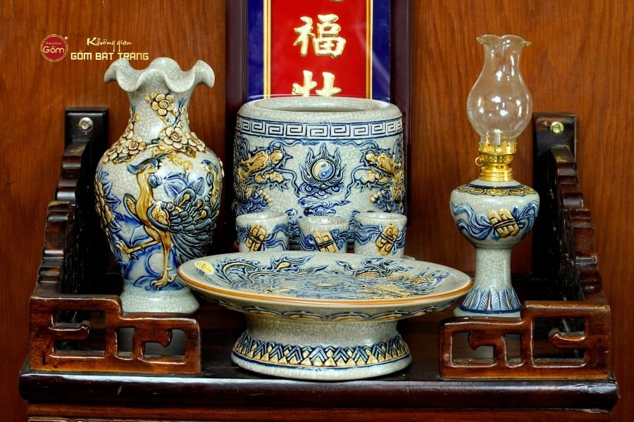 Bộ Đồ Thờ Ông Táo Men Rạn