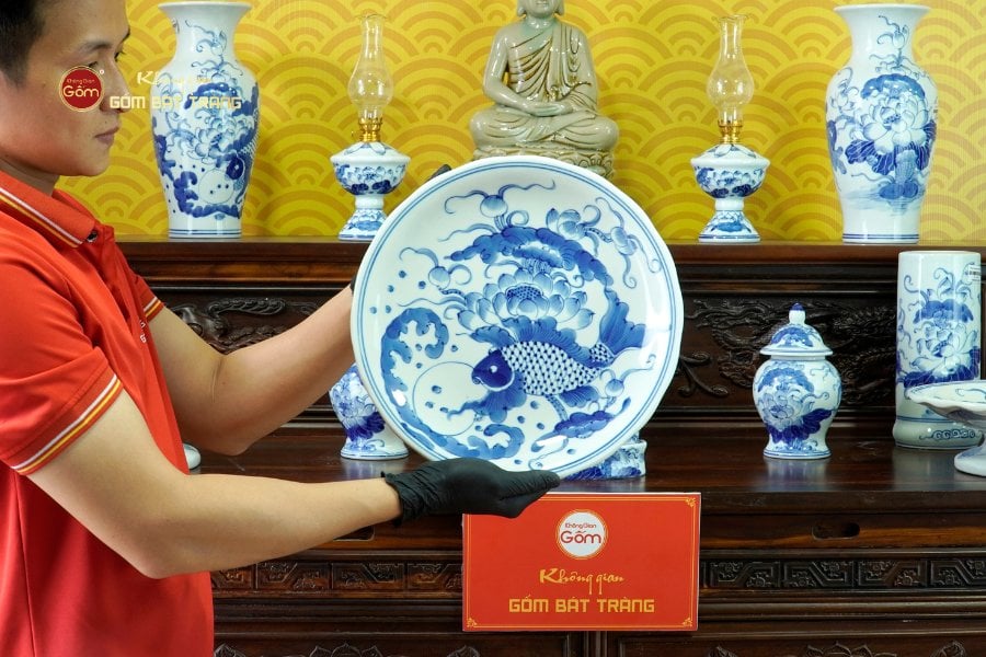 [Set Cơ Bản] Bộ Đồ Thờ Phật Men Lam (11 món)