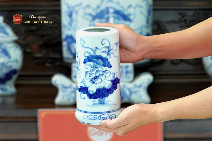 [Set Cơ Bản] Bộ Đồ Thờ Phật Men Lam (11 món)