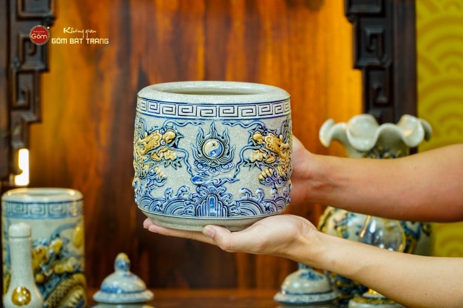 [Set Cơ Bản] Bộ Đồ Thờ Thần Tài Thổ Địa Men Rạn (9 món)