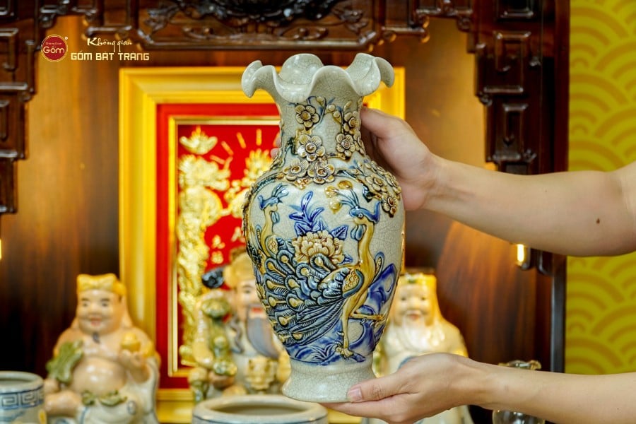 [Set Hào Gia] Bộ Đồ Thờ Thần Tài Thổ Địa Men Rạn (14 món)