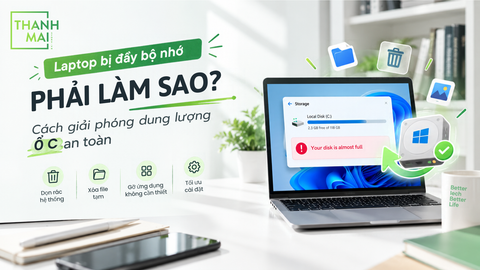 Laptop bị đầy bộ nhớ phải làm sao? Cách giải phóng dung lượng ổ C an toàn