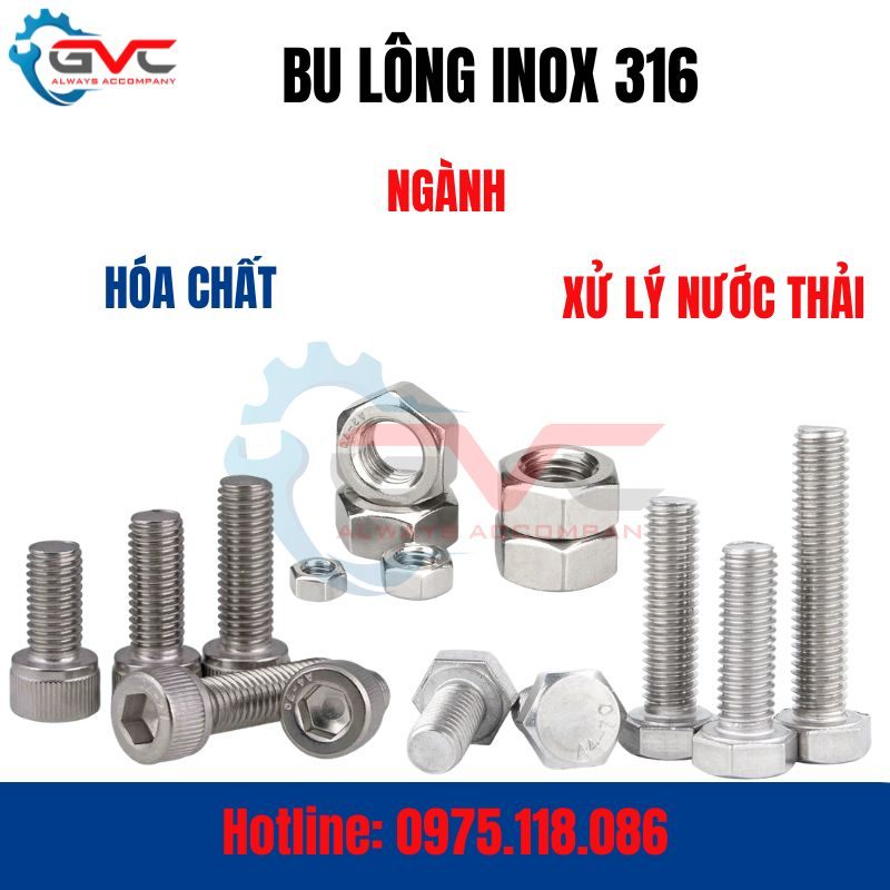 Bu Lông Inox 316 Ngành Hóa Chất, Xử Lý Nước Thải – Tiêu Chuẩn Kỹ Thuật