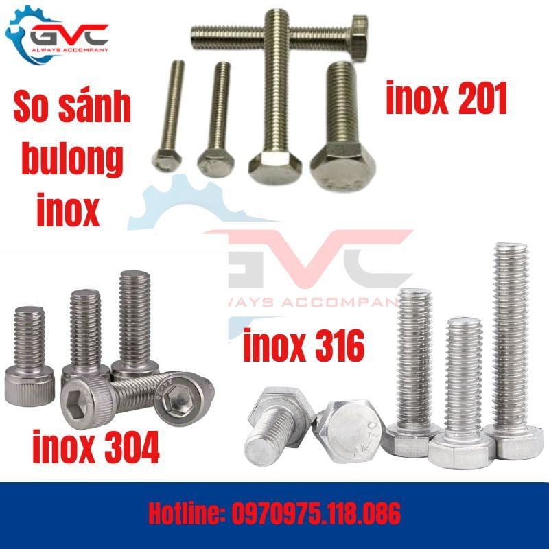 Bu Lông Inox 201 Là Gì? Ưu Nhược Điểm Và So Sánh Với Inox 304