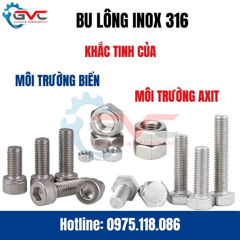 Bu Lông Inox 316 Cho Môi Trường Biển, Hóa Chất – Ứng Dụng Và Báo Giá