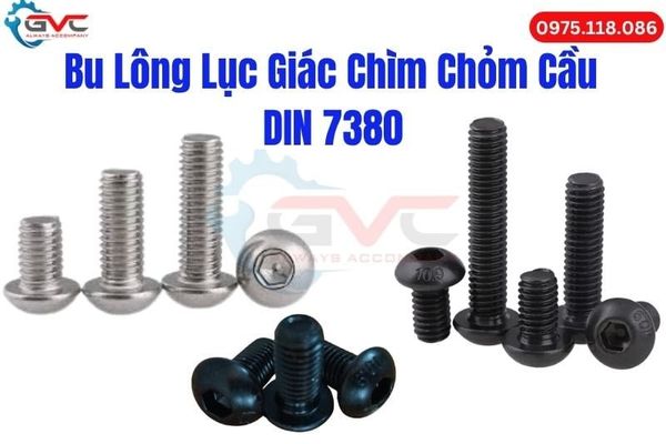 bu lông lục giác chìm chỏm cầu ( đầu mo, đầu nấm) ISO 7380
