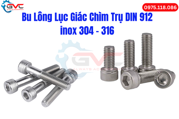 Tổng kho bu lông lục giác chìm DIN 912 giá sỉ tại Hà Đông GVC