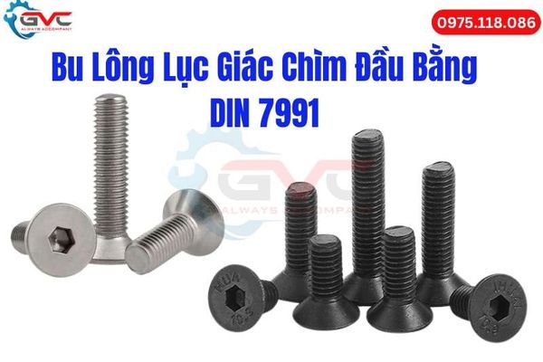 bu lông lục giác chìm đầu bằng ( cổ vát) Din 7991