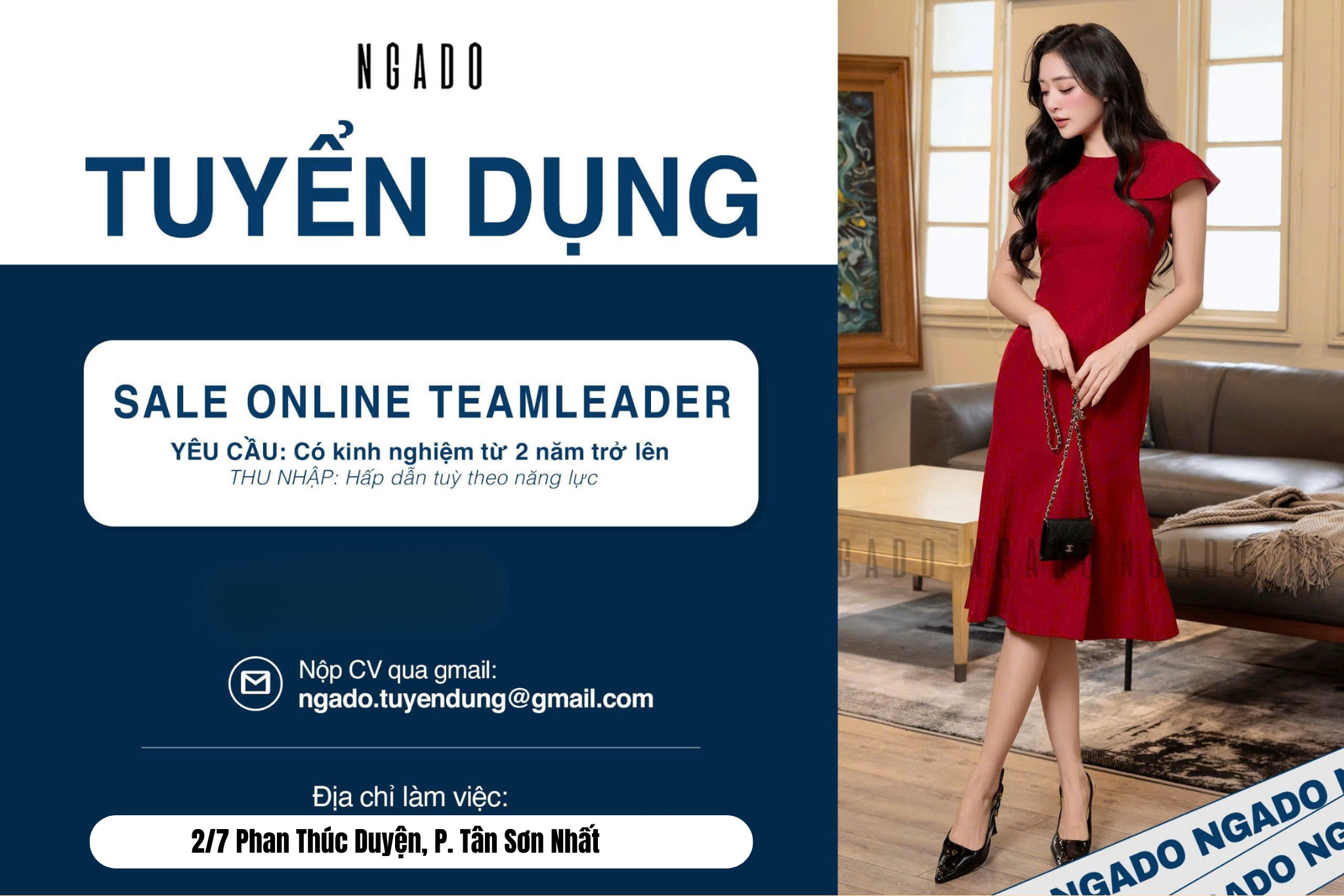 NGADO tuyển dụng: TRƯỞNG NHÓM SALE ONLINE