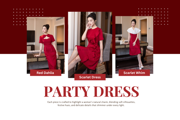 Đầm Đỏ Đi Tiệc Cuối Năm: Gợi Ý 5 Kiểu Dáng Giúp Nàng Tỏa Sáng Mọi Góc Máy