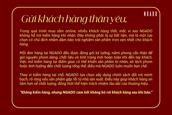 Vì Sao NGADO Không Hỗ Trợ Kiểm Hàng Khi Nhận?