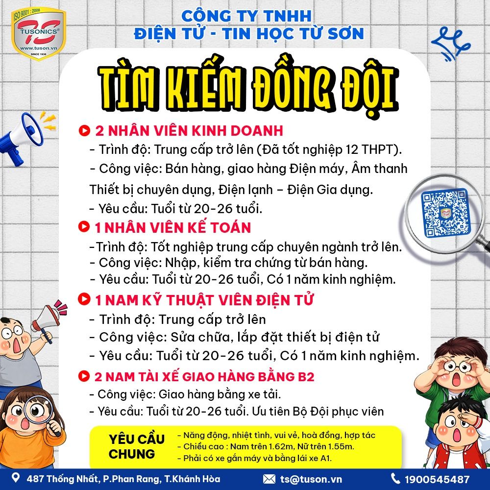 Điện Máy Từ Sơn tuyển dụng tháng 7/2026