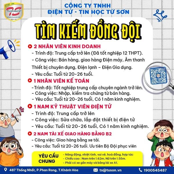 Điện Máy Từ Sơn tuyển dụng tháng 7/2026